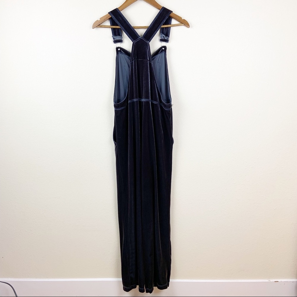 Vintage Carol Anderson Gray Blue Velvet Overalls - Picture 3 of 7